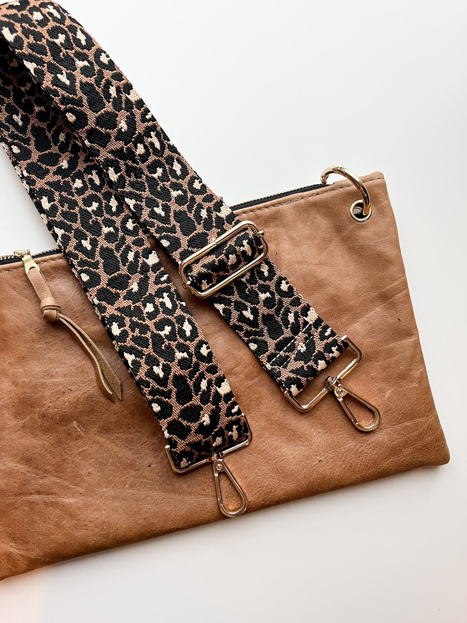 Celine Trio Leopard Printed Leather Crossbody in Brown