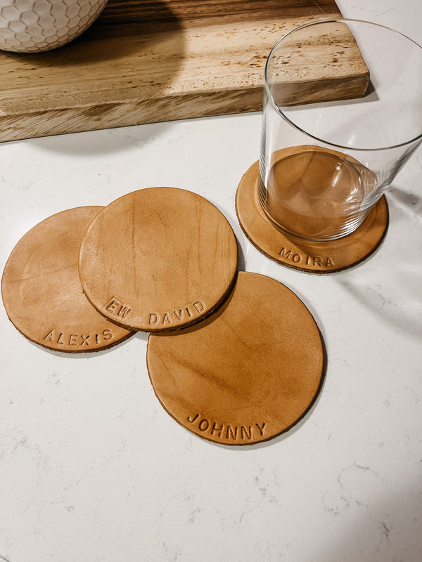 Leather Coasters, Schitts Creek - Set of 4