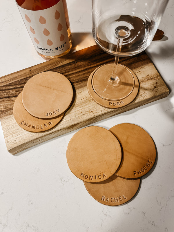 Leather Coasters, Friends - Set of 6