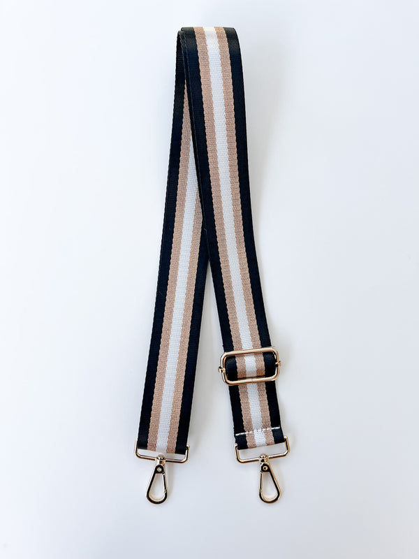 Bag Strap - Black/Rose Gold Stripe