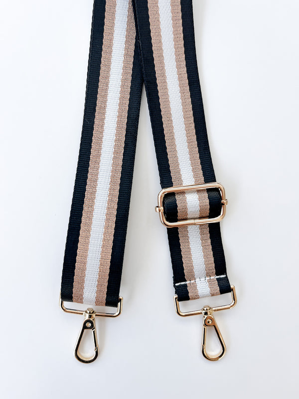 Bag Strap - Black/Rose Gold Stripe
