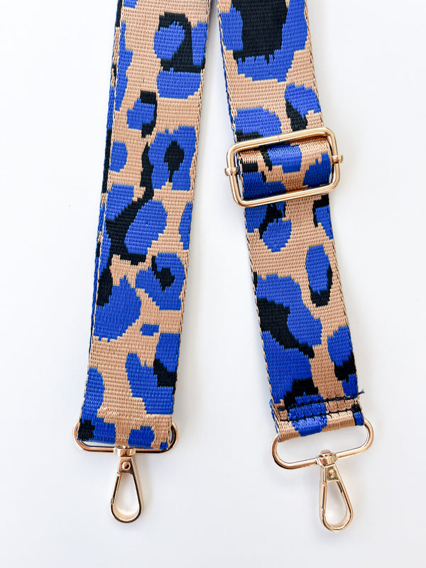 Bag Strap - Cobalt Leopard