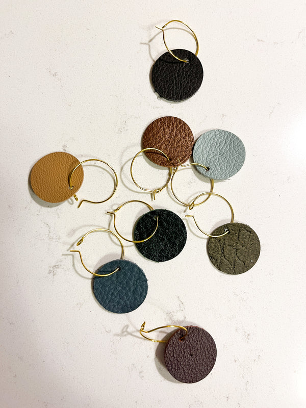 Leather Wine Charms - Set of 6