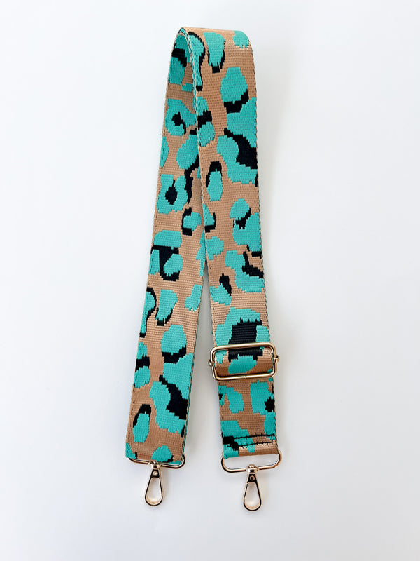 Bag Strap - Turquoise Leopard